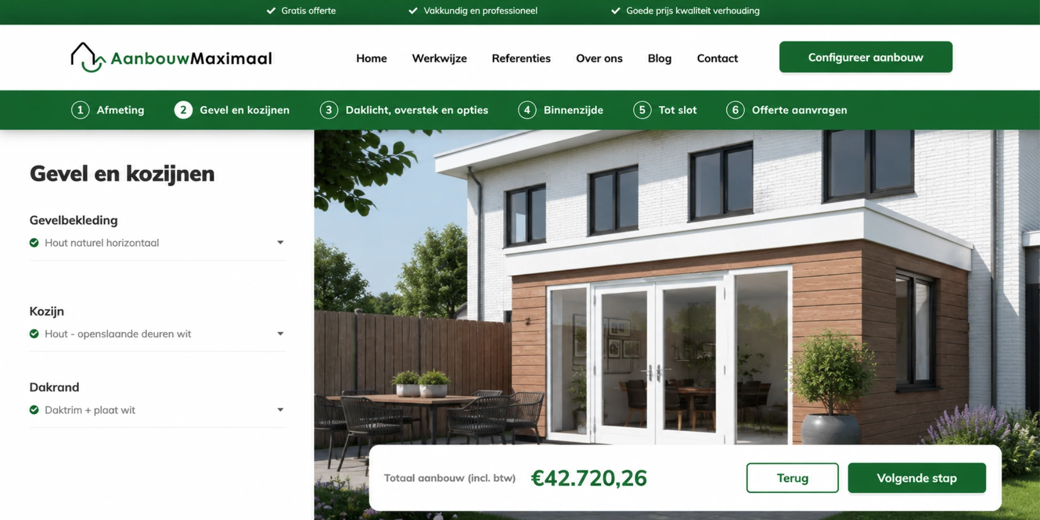 uitbouw online ontwerpen bij AanbouwMaximaal